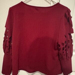 Cutout Sleeve Blouse | Textured 3/4 Sleeve Top